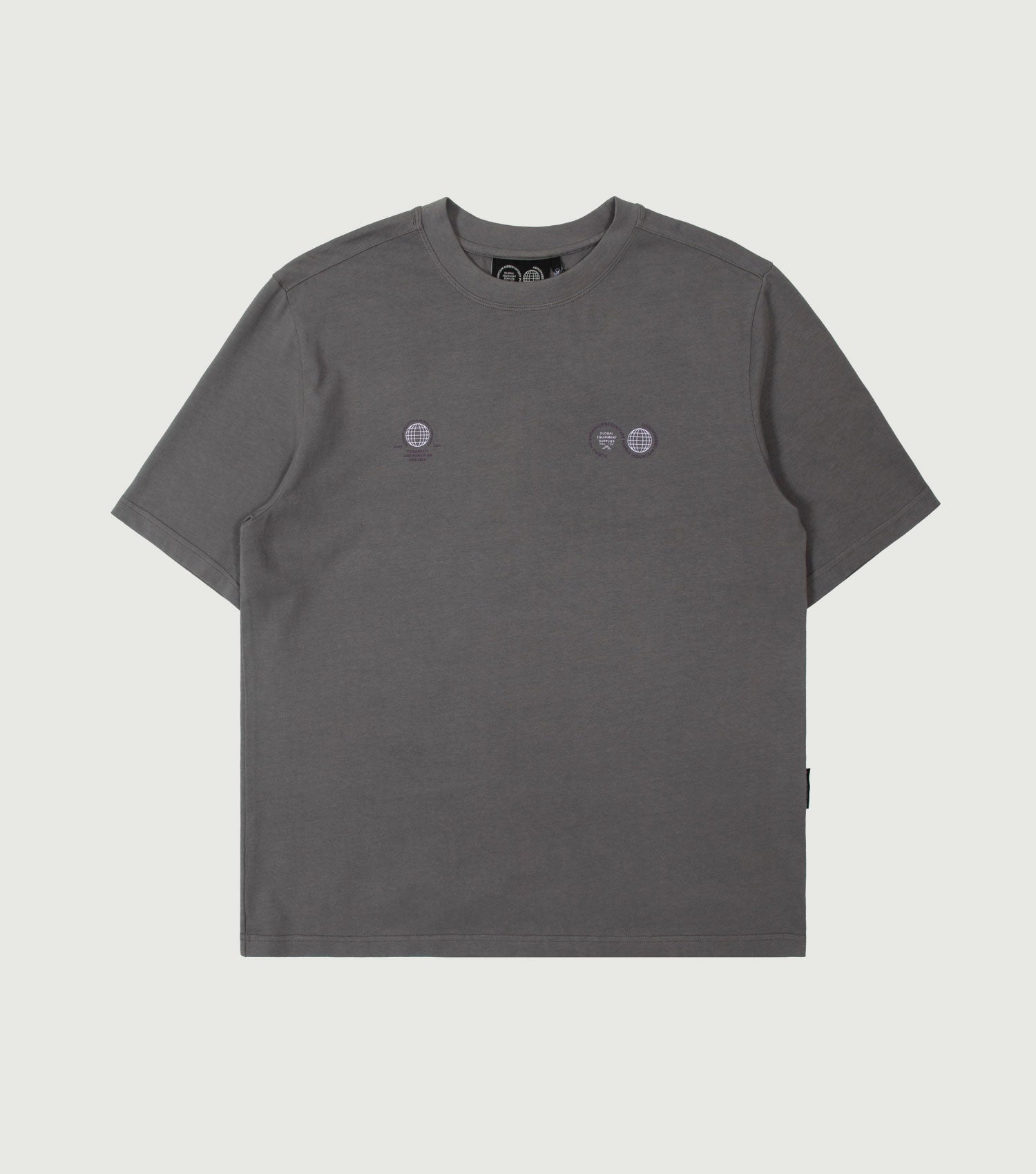 Grey SS Globe Tee - Purple Mountain