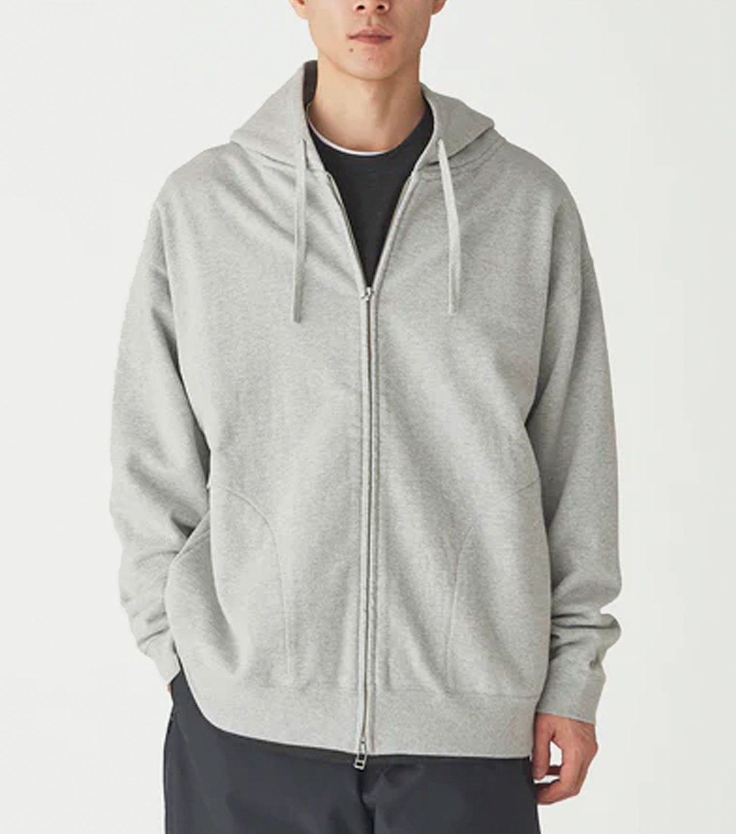 Recycled Cotton Zip Up Hoodie Grey - Snow Peak