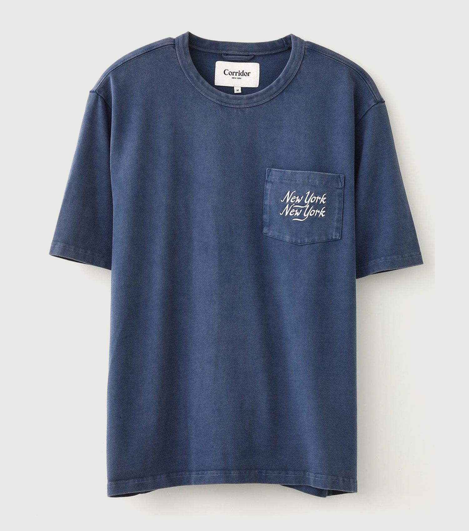 Organic NY Script Tee Navy