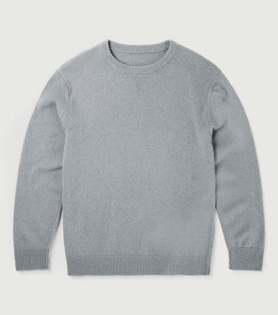 100% Wool Round Neck Sweater Grey - BLAW