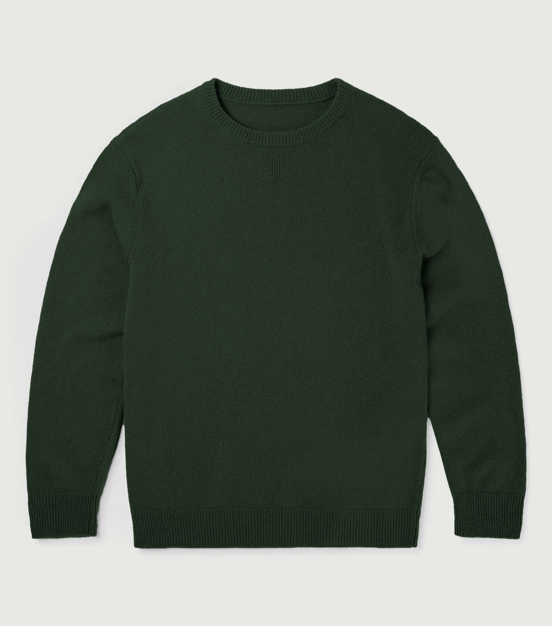 100% Wool Round Neck Sweater Green - BLAW