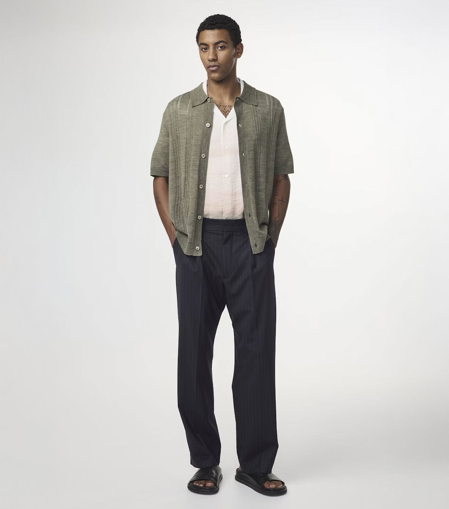 Thor Textured Cardigan Capers - NN.07