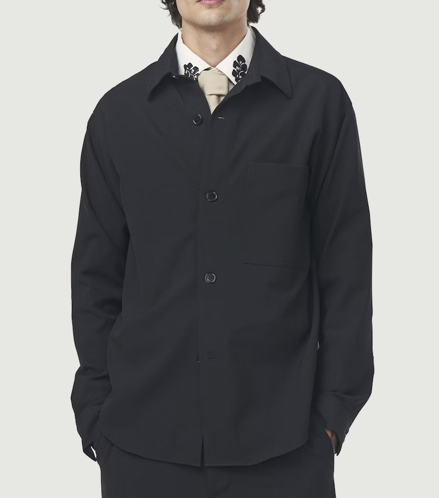 Adwin Lightweight Overshirt Black - NN.07
