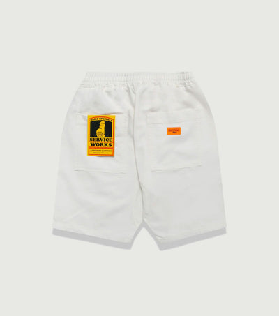 Classic Canvas Chef Shorts Off White - ServiceWorks