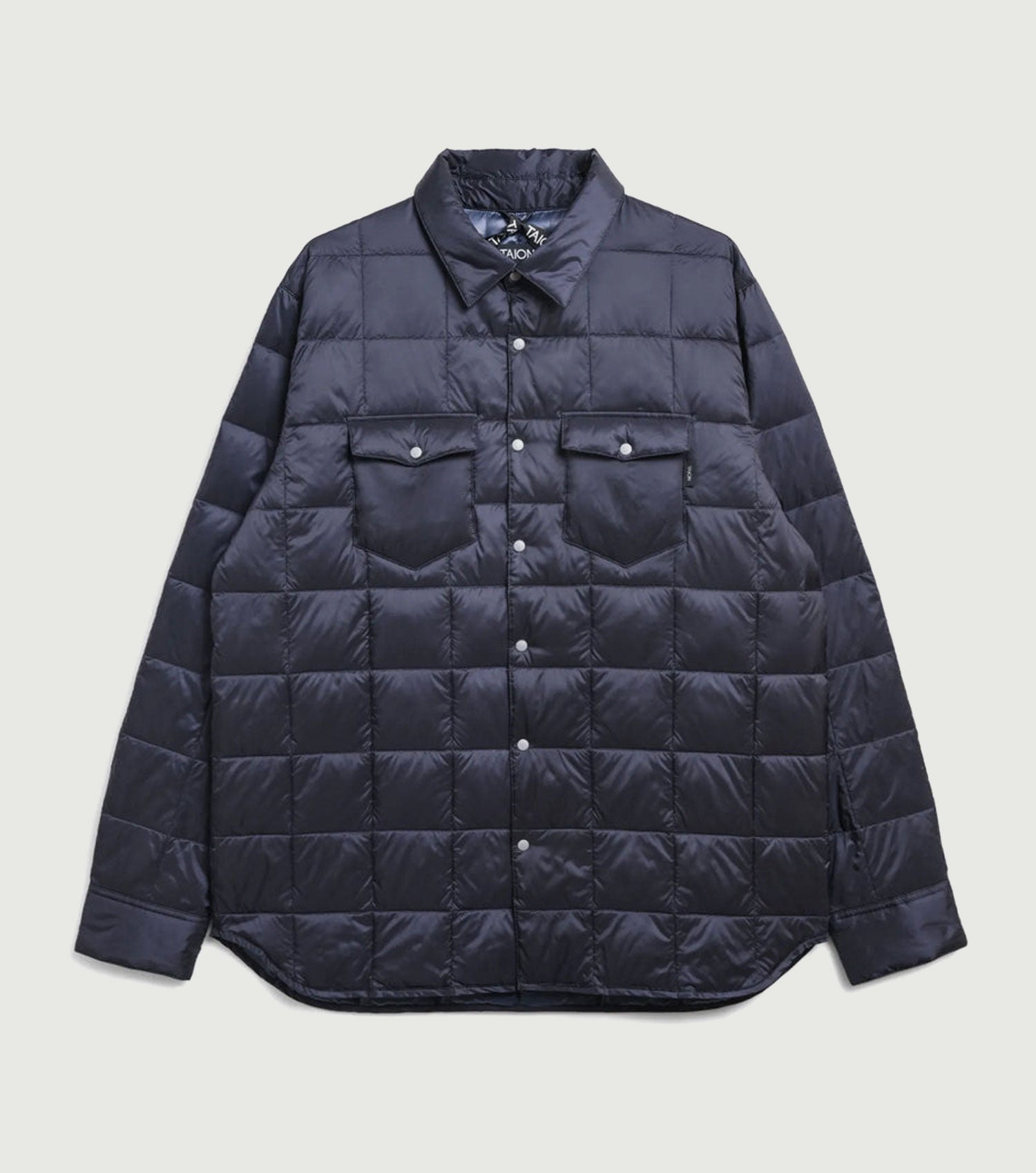 W-Pocket Down Shirts Navy - TAION