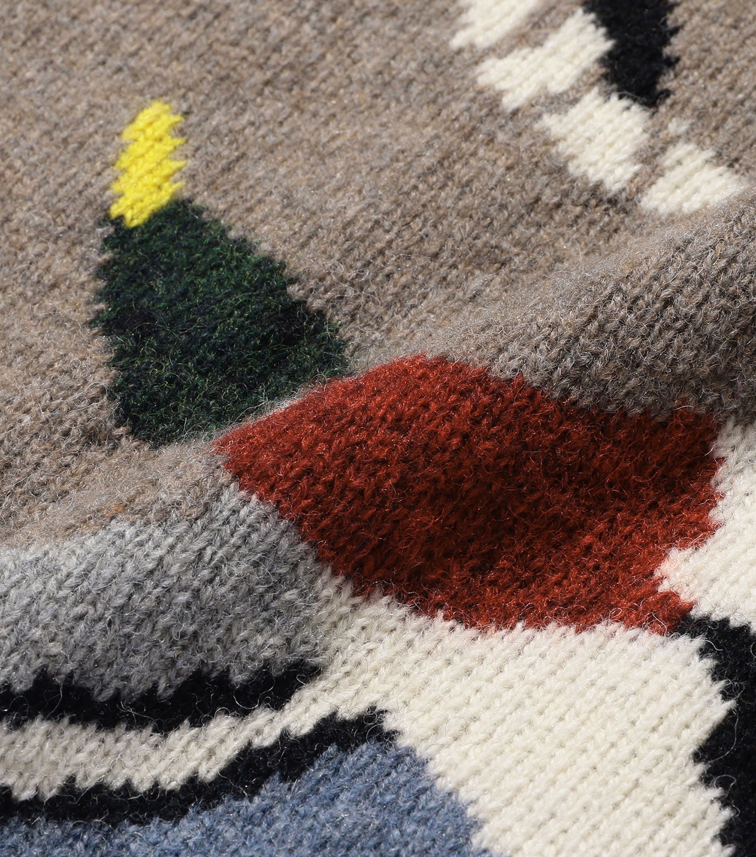 Crew Intarsia Duck Pattern Beige - Beams Plus