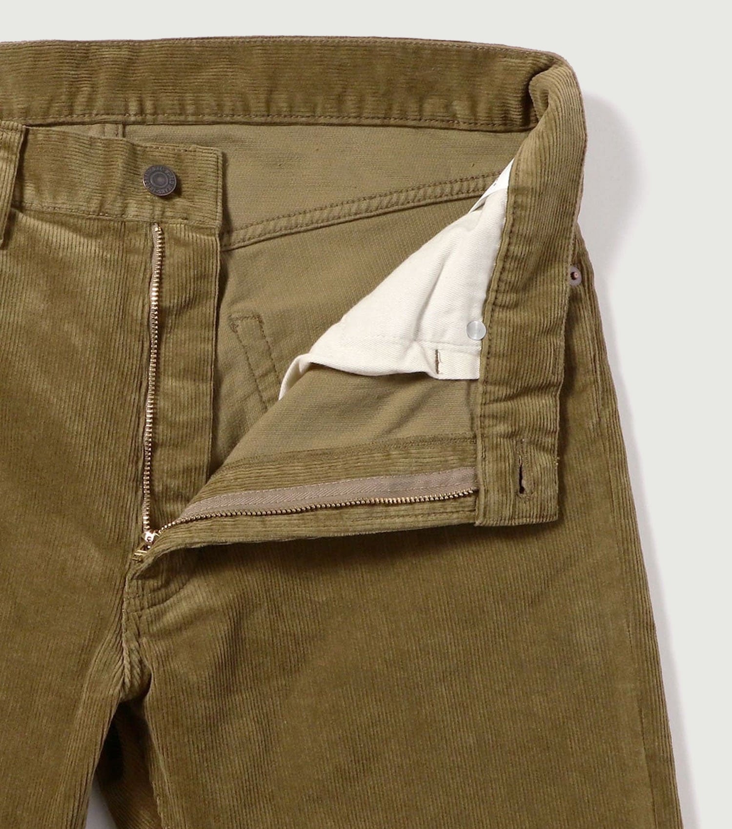 5 Pocket Tapered Corduroy Beige - Beams Plus