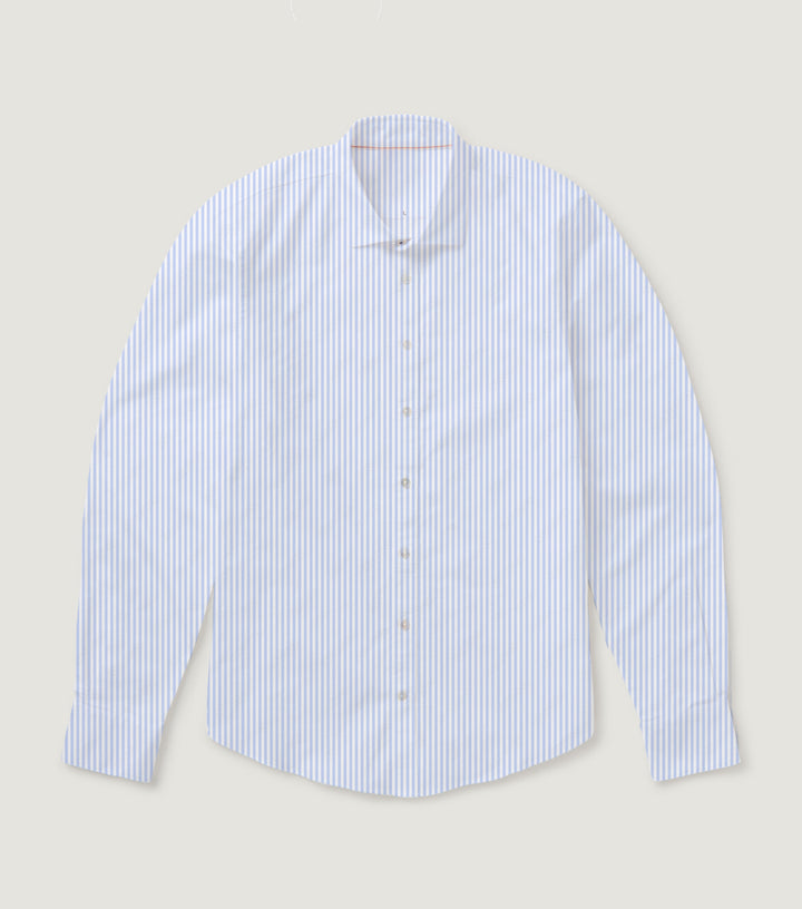 Oxford Button Down Striped Shirt Light Blue