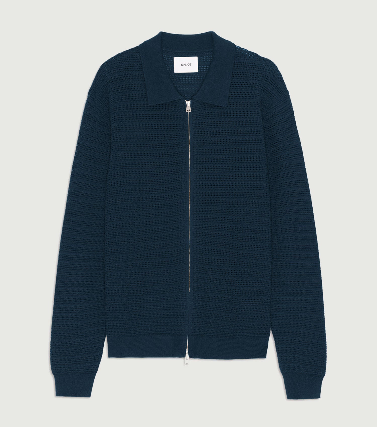 Gustav LS Zip Organic cotton Sweater Navy Blue - NN.07