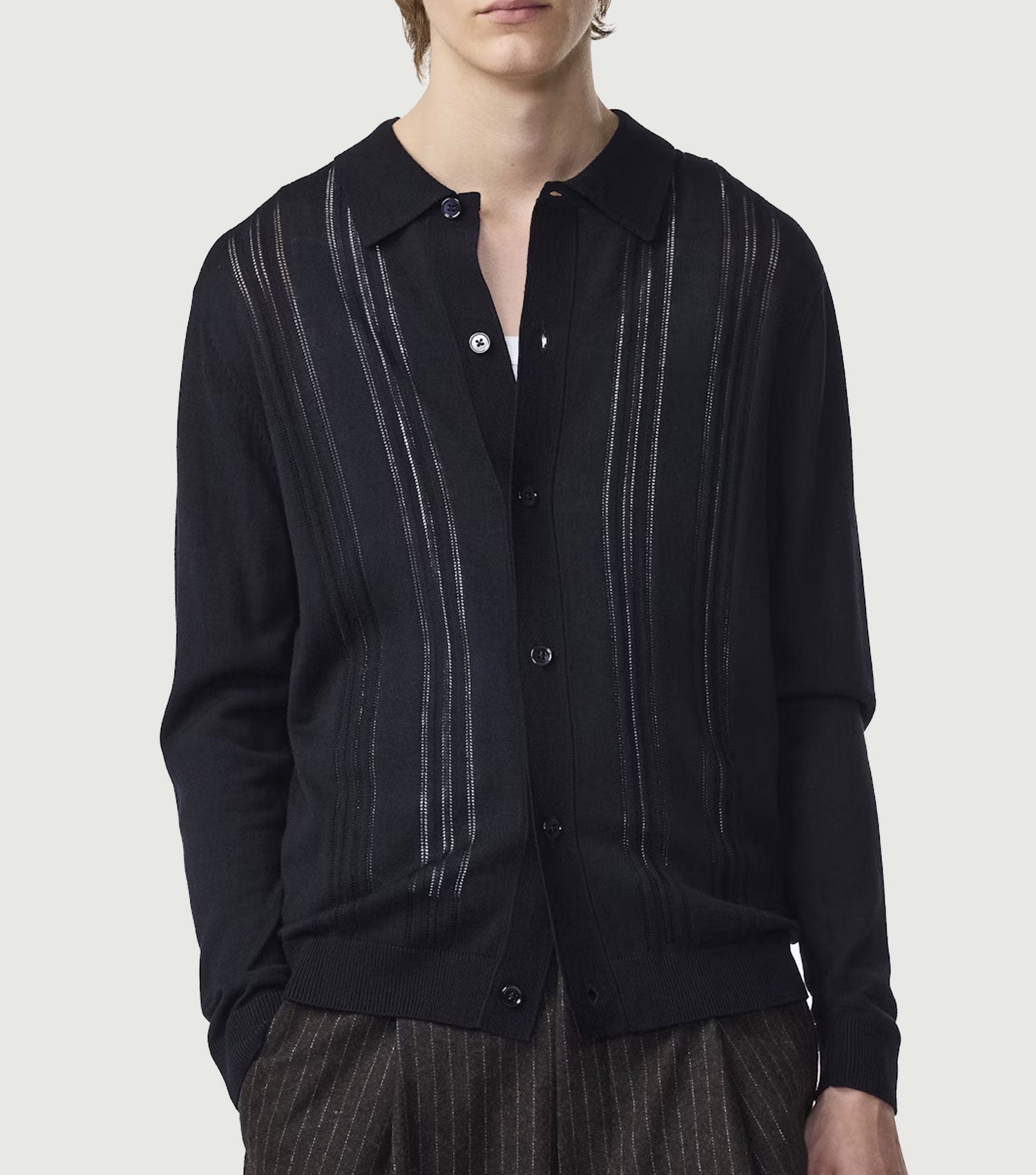 Thor LS Polo Lightweight Cardigan Deep Navy - NN.07