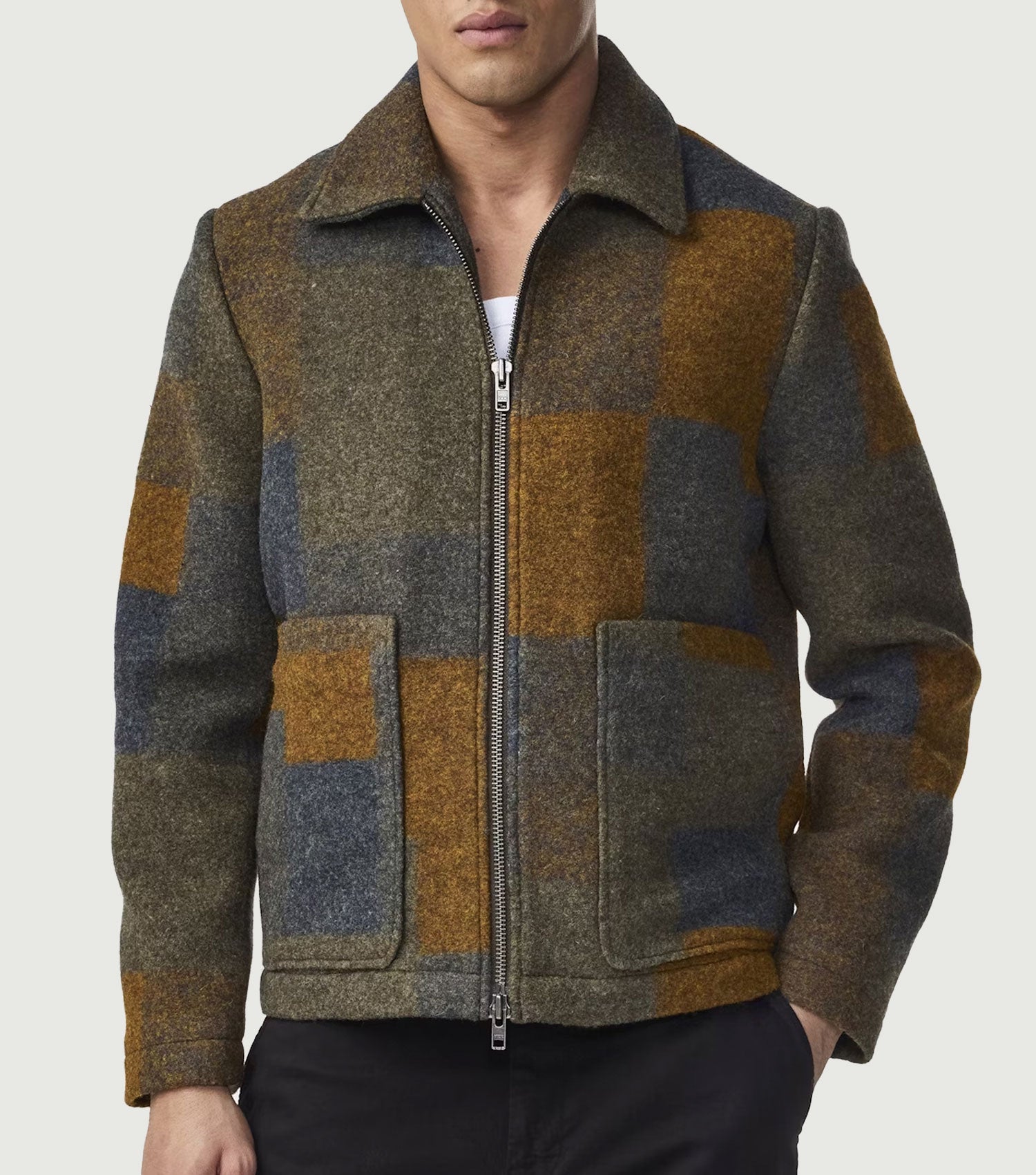 Gael Wool Jacket Brown Check - NN.07