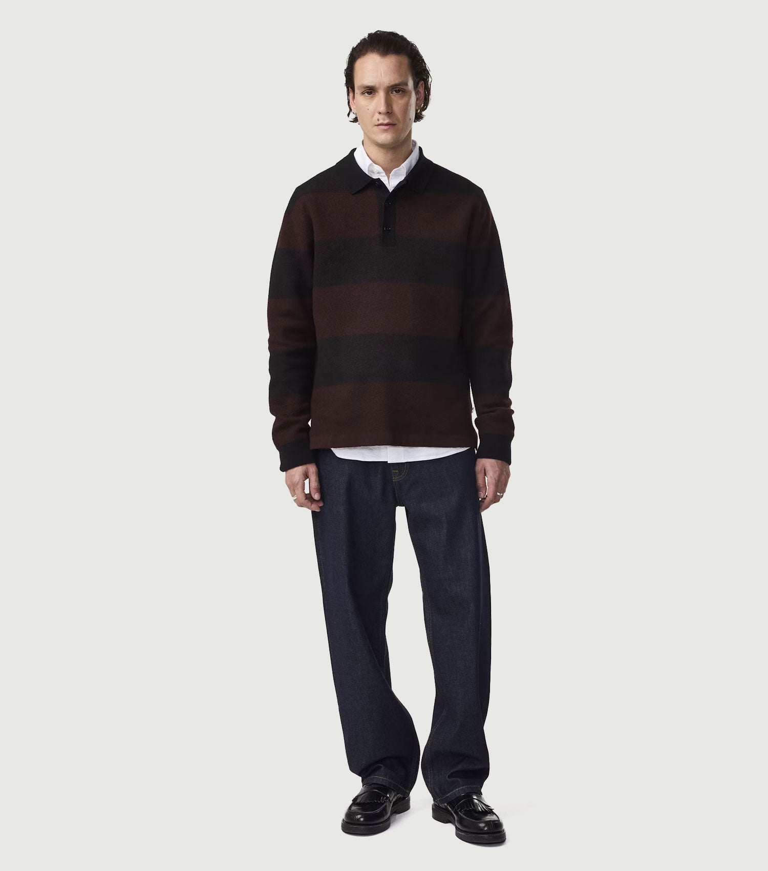 Rugby Polo Boiled wool Polo Black - NN.07