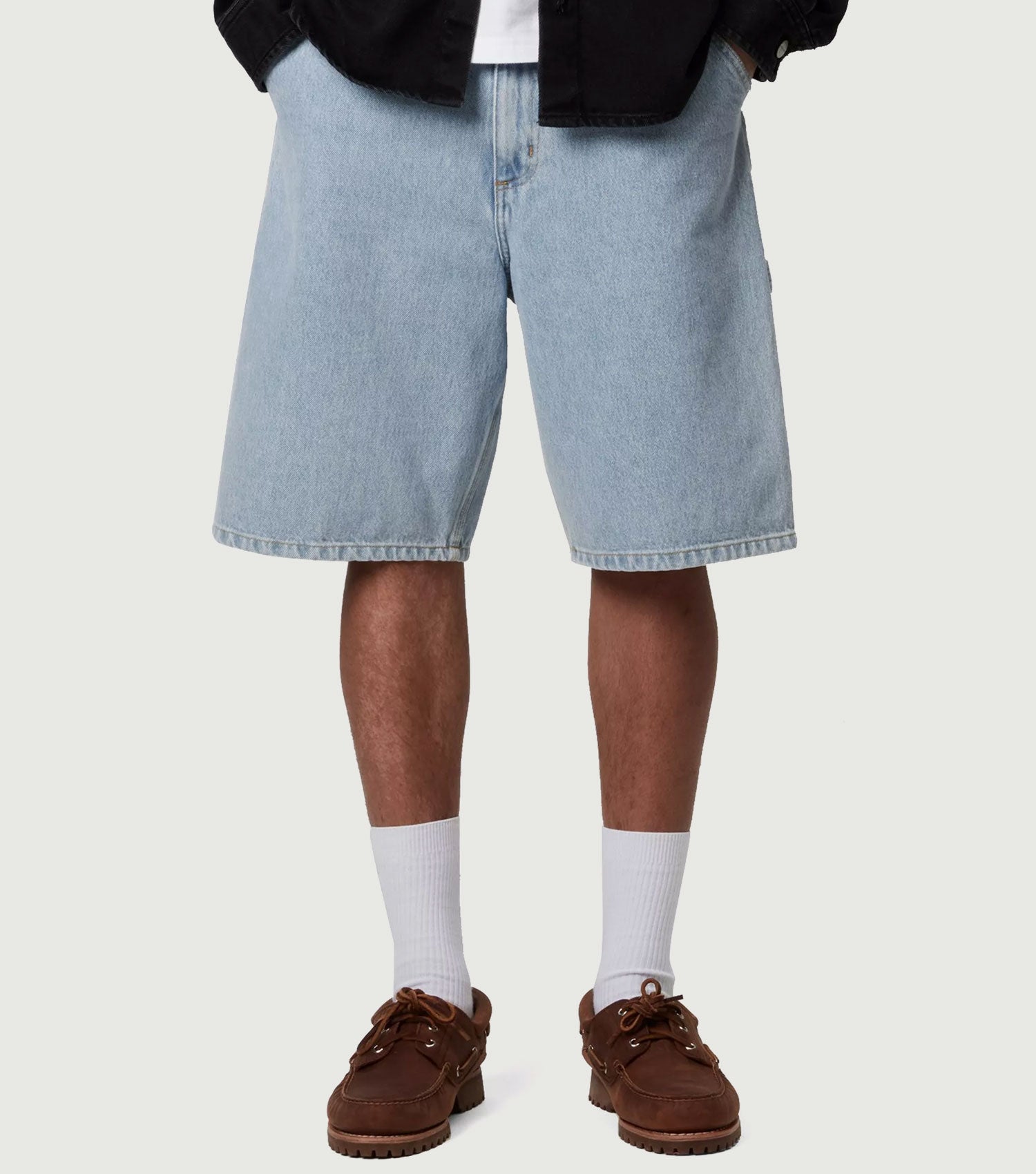 Single Knee Short Blue, Heavy stone bleached - Carhartt WIP