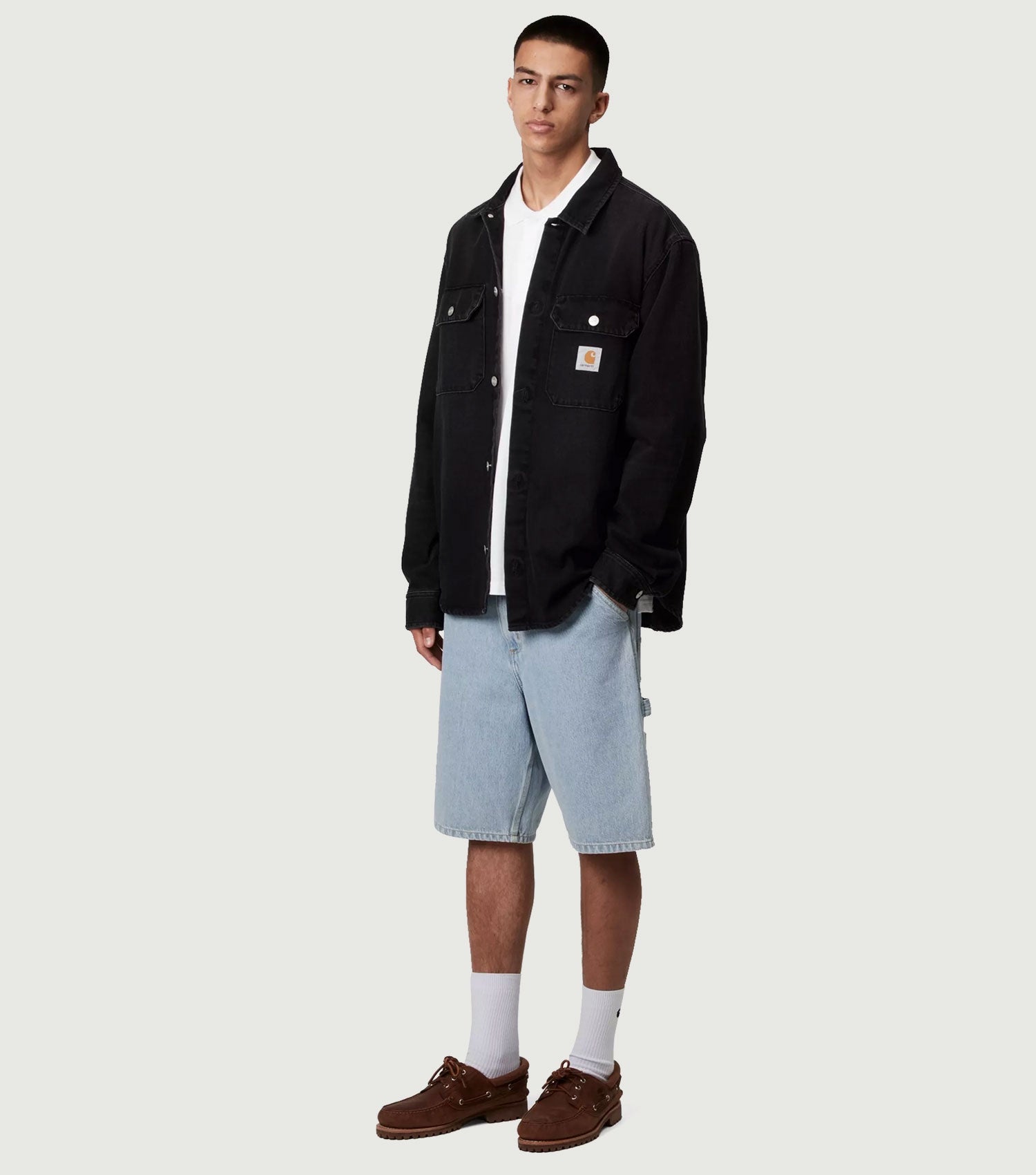 Single Knee Short Blue, Heavy stone bleached - Carhartt WIP