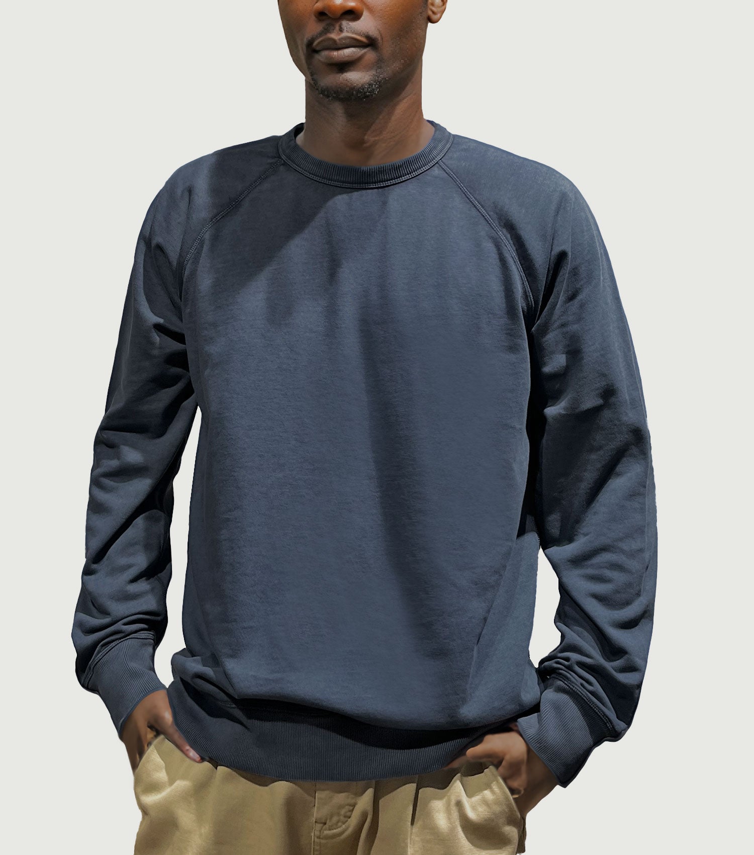 Crew Neck Sweatshirt Navy - BLAW