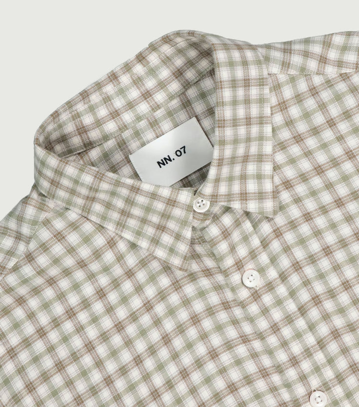 Cohen Cotton Shirt Moss Check 5202 - NN.07