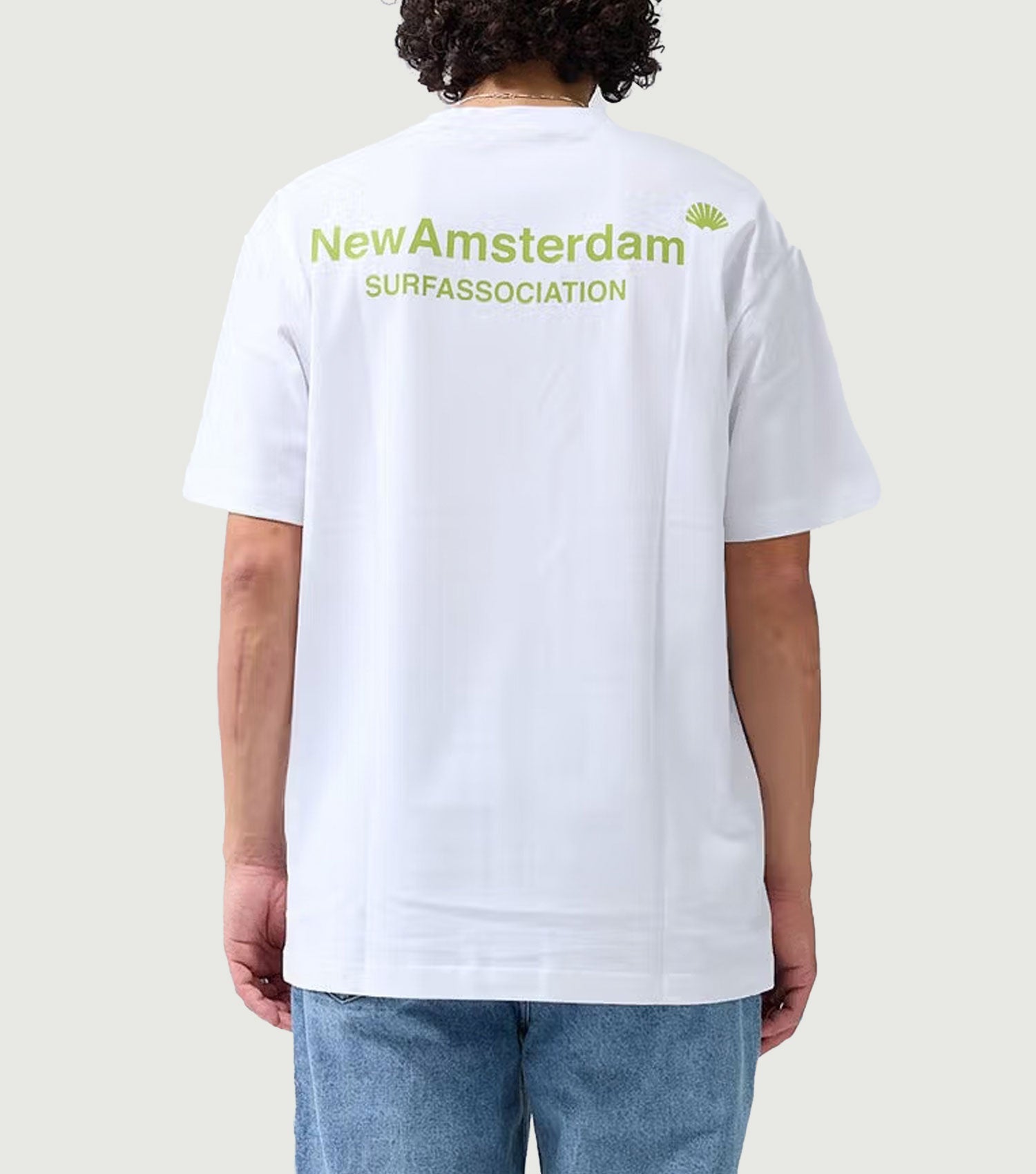 Logo Tee White/Green N - New Amsterdam Surf Association