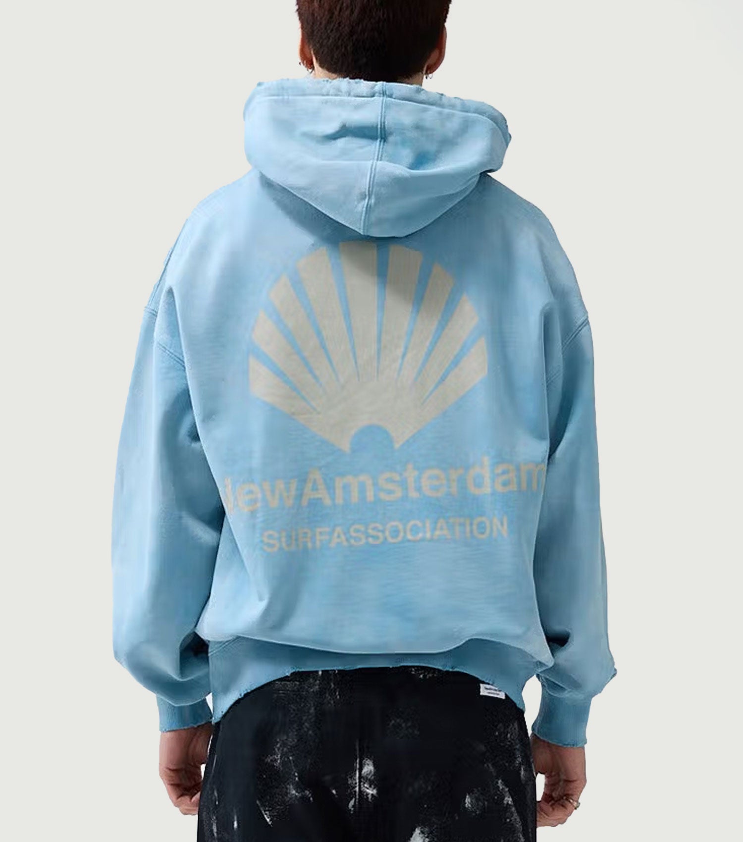 Logo Hoodie Sweater Washed Blue - New Amsterdam Surf Association