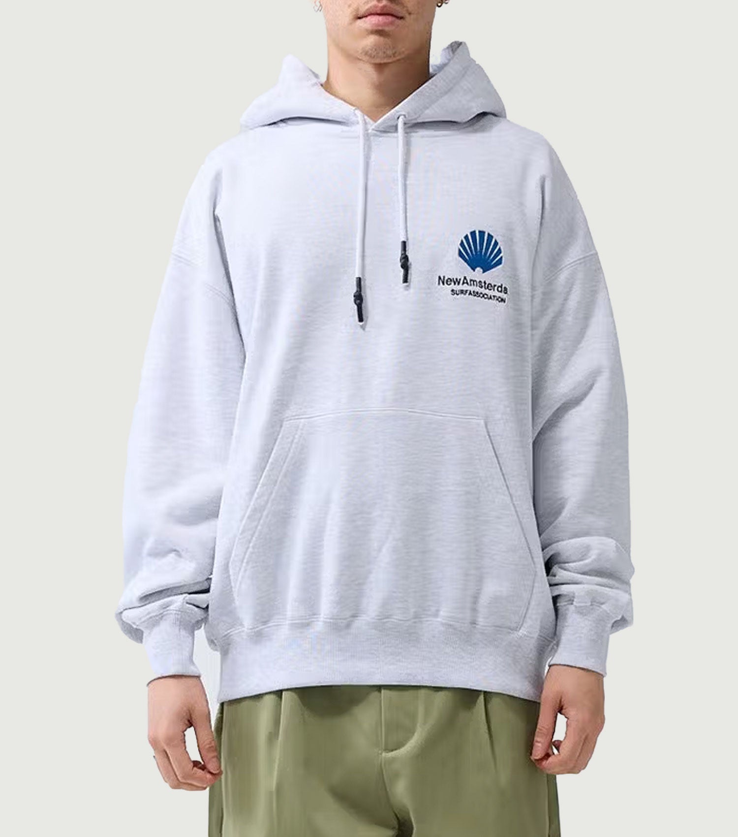 Logo Hoodie Sweater Grey Melange - New Amsterdam Surf Association