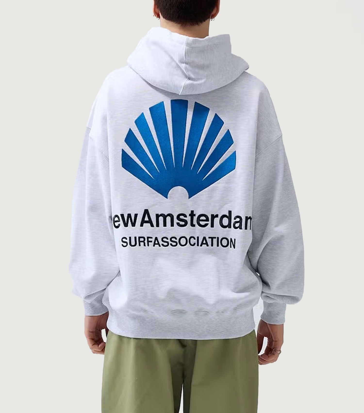 Logo Hoodie Sweater Grey Melange - New Amsterdam Surf Association