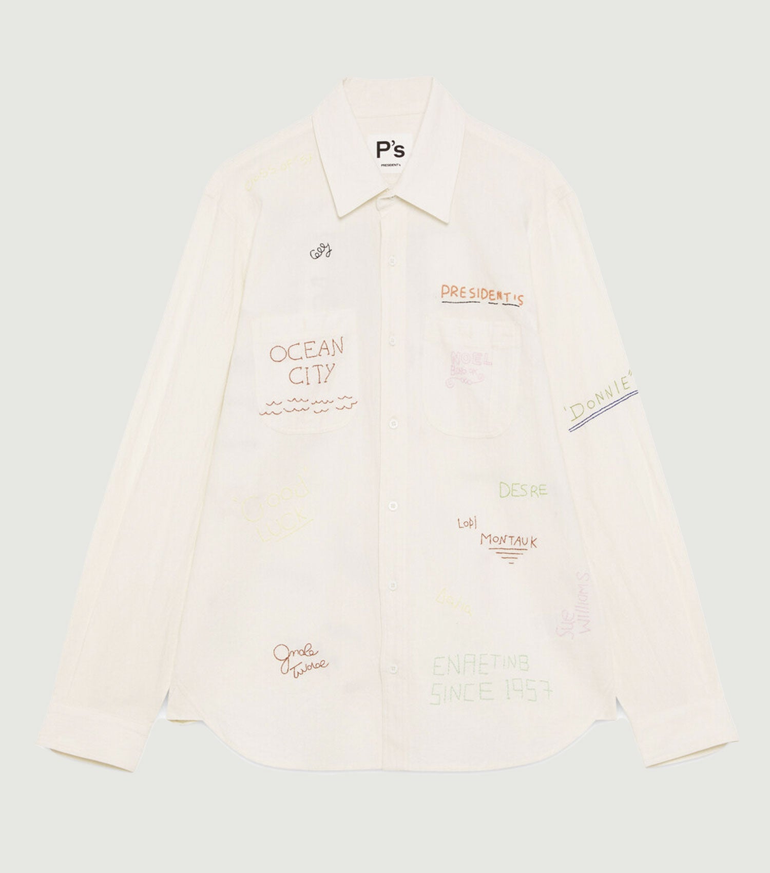 Shirt Kansas Cotton embroidery Washed White - President's