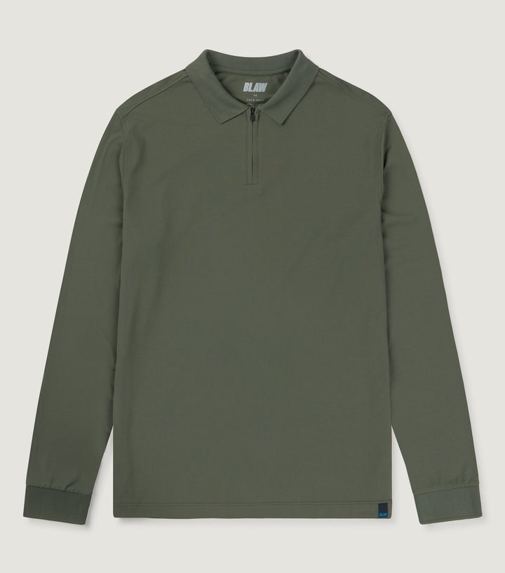 Tech Long Sleeve Polo Army