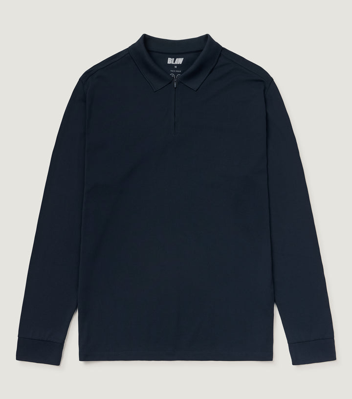 Tech Long Sleeve Polo Navy