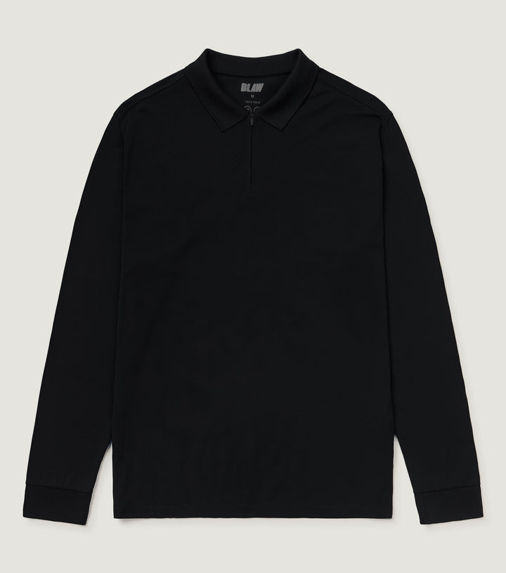 Tech Long Sleeve Polo Black