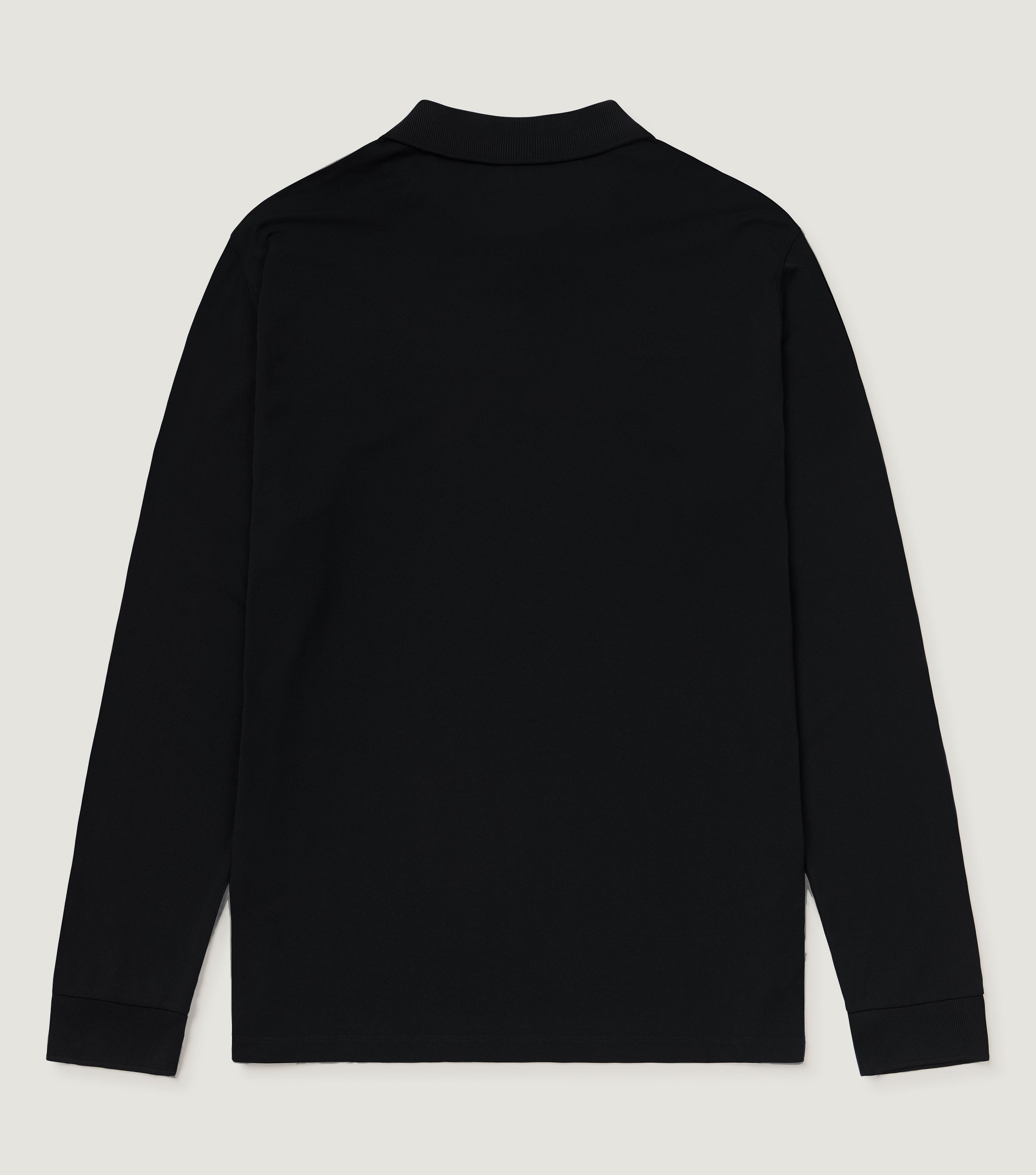 Tech Long Sleeve Polo Black - BLAW