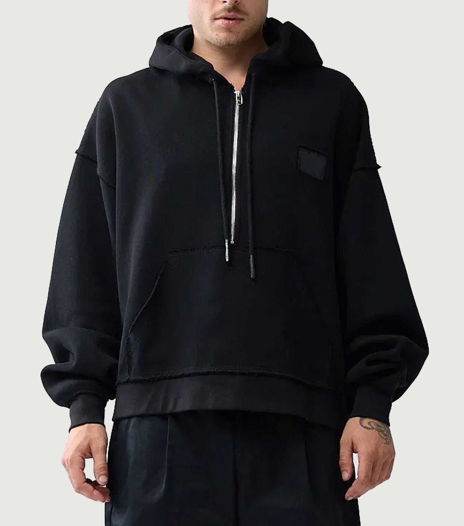 Half Zip Hoodie Black - New Amsterdam Surf Association