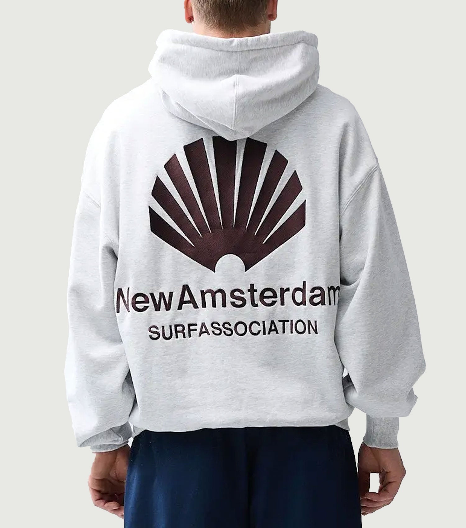 Logo Hoodie Ash/Vineyard Wine - New Amsterdam Surf Association