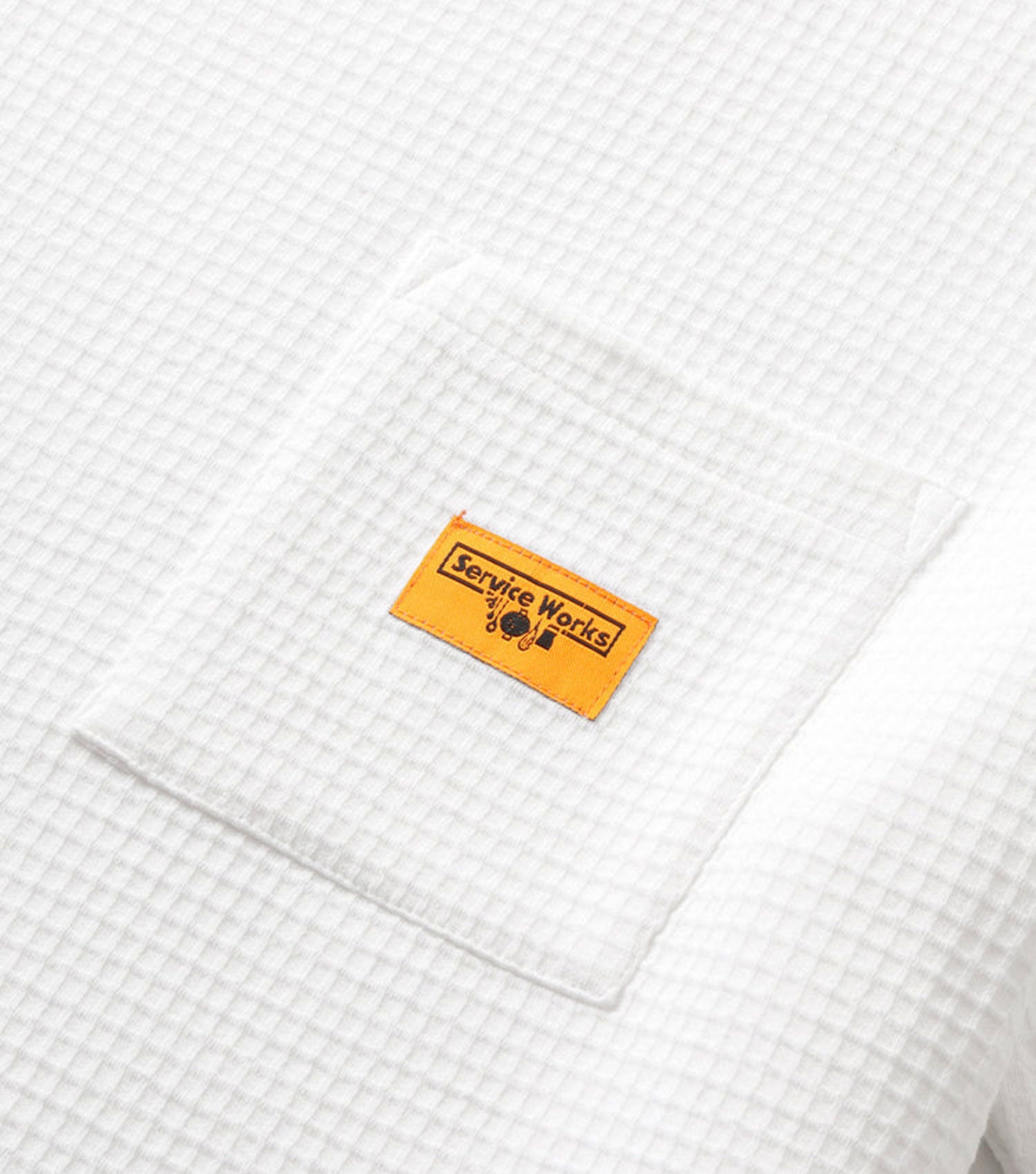 Waffle Pocket Tee White - ServiceWorks