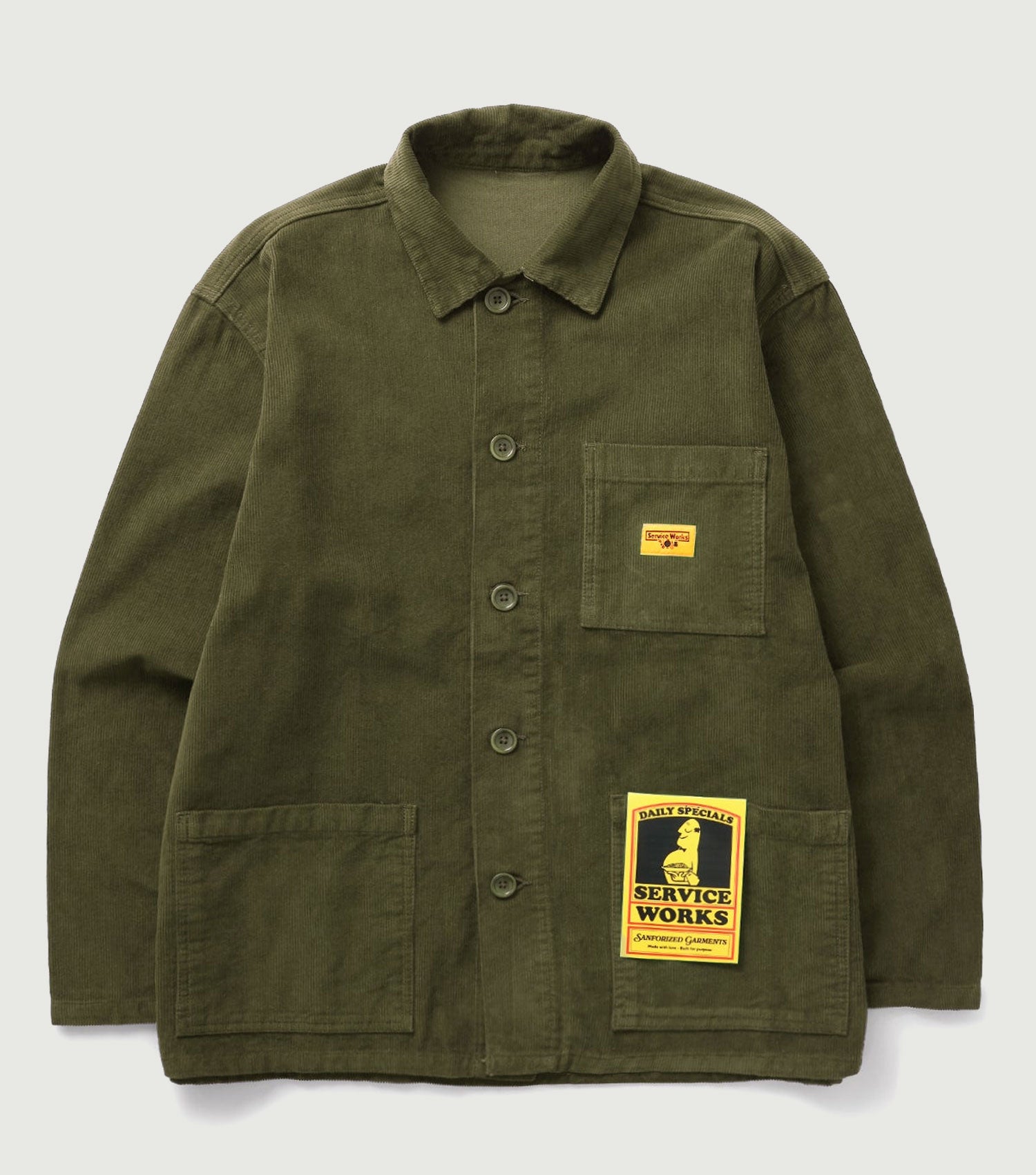 Corduroy Coverall Jacket Olive - ServiceWorks