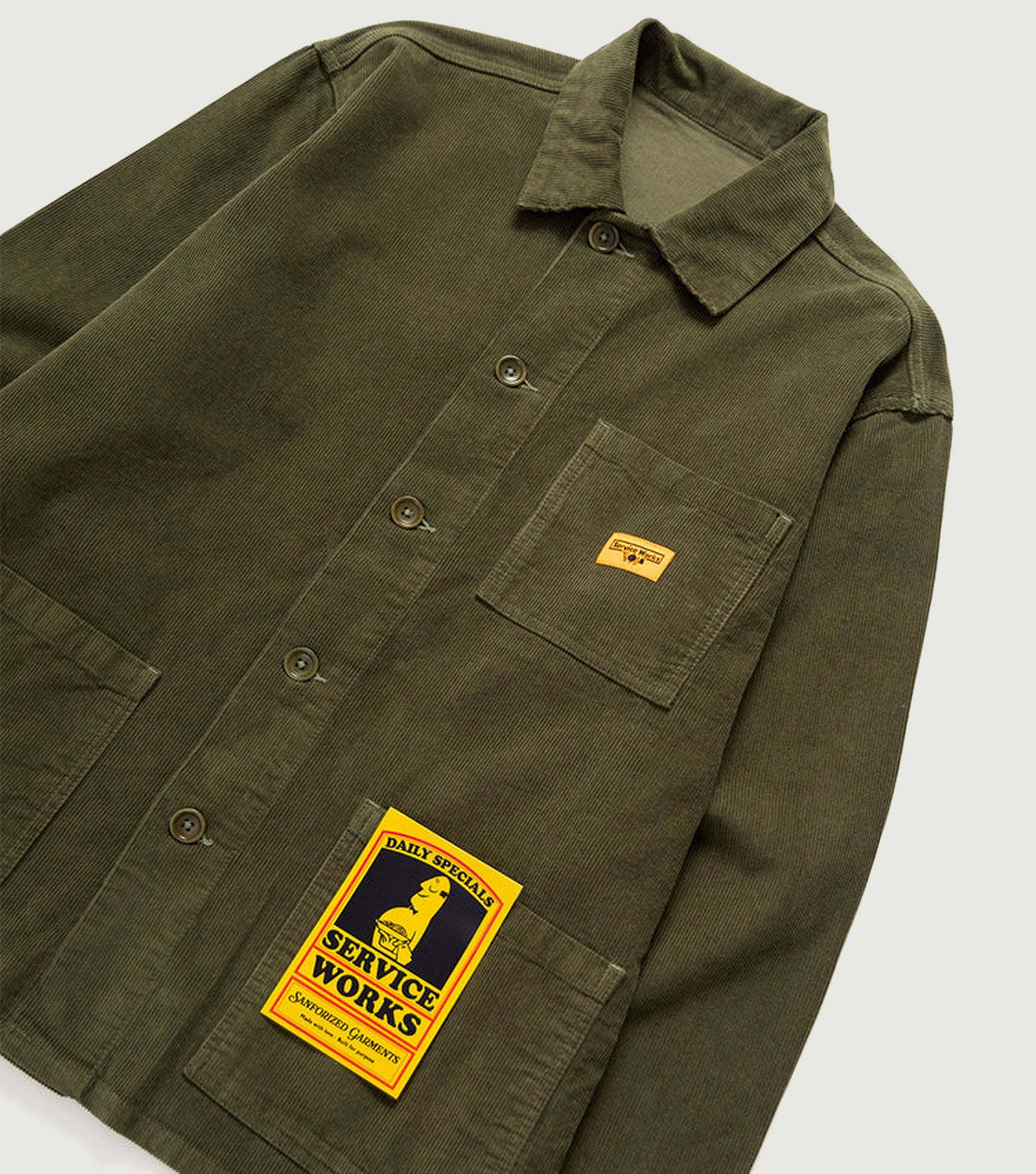 Corduroy Coverall Jacket Olive - ServiceWorks