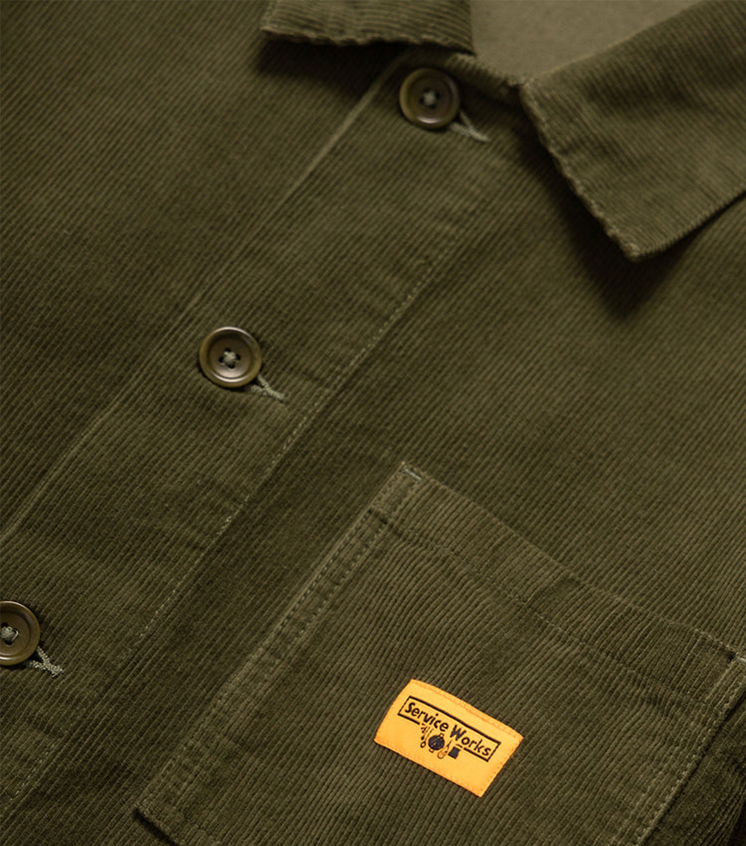 Corduroy Coverall Jacket Olive - ServiceWorks