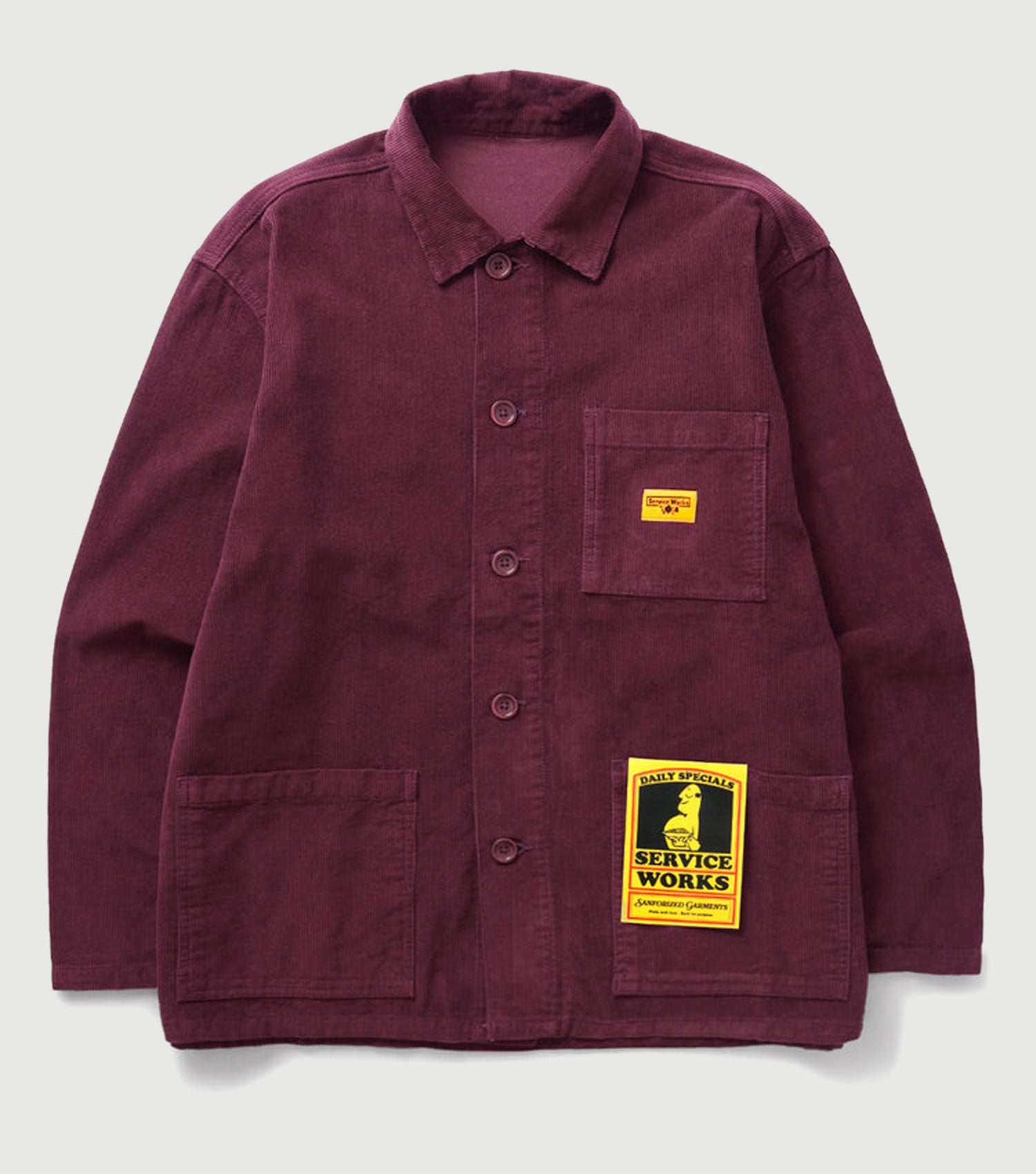 Corduroy Coverall Jacket Plum - ServiceWorks