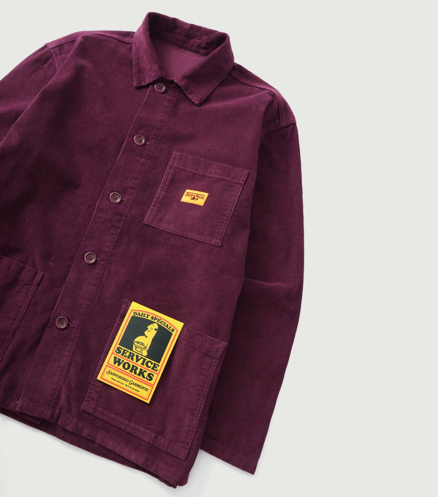 Corduroy Coverall Jacket Plum - ServiceWorks