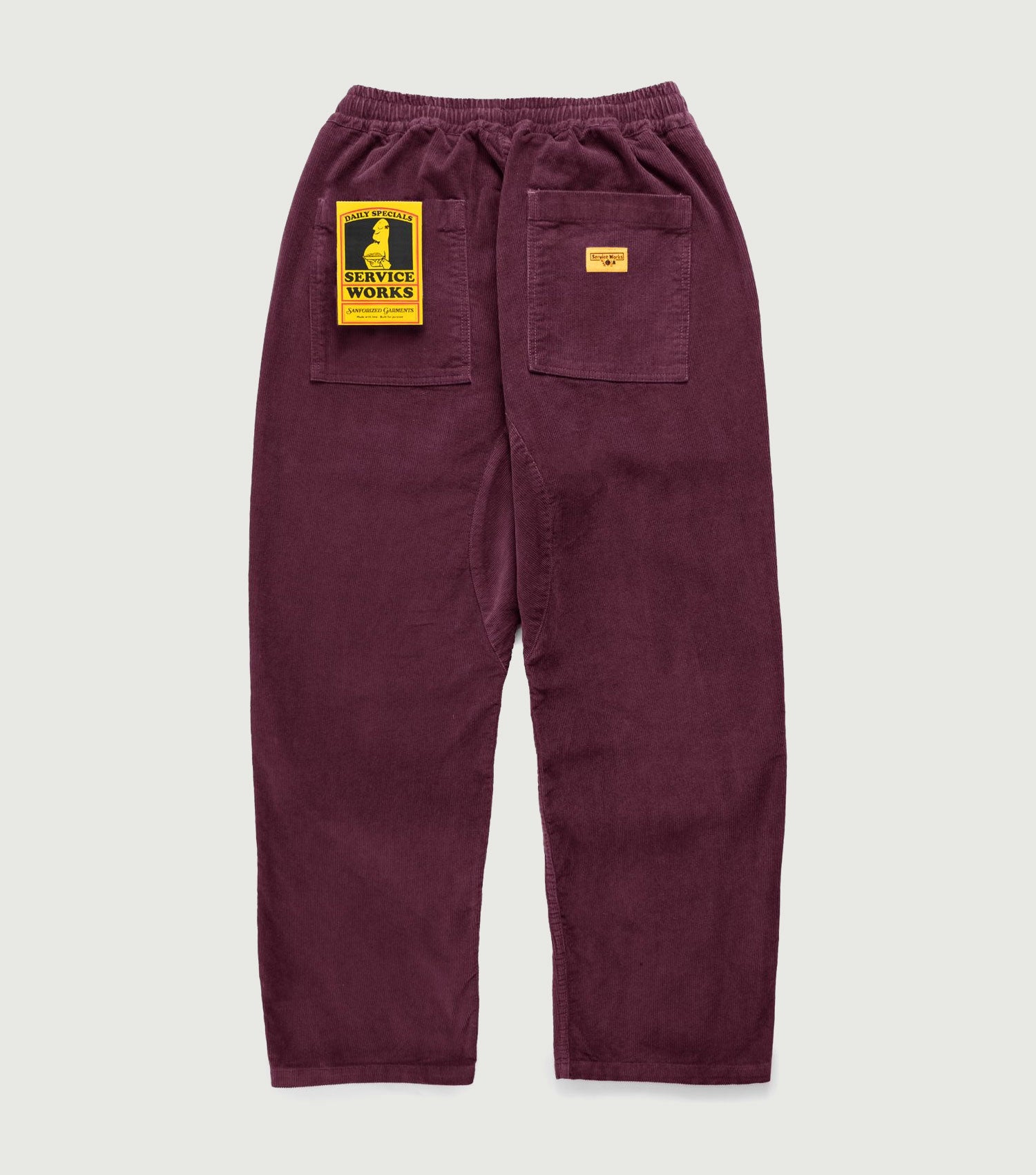 Corduroy Chef Pant Plum - ServiceWorks