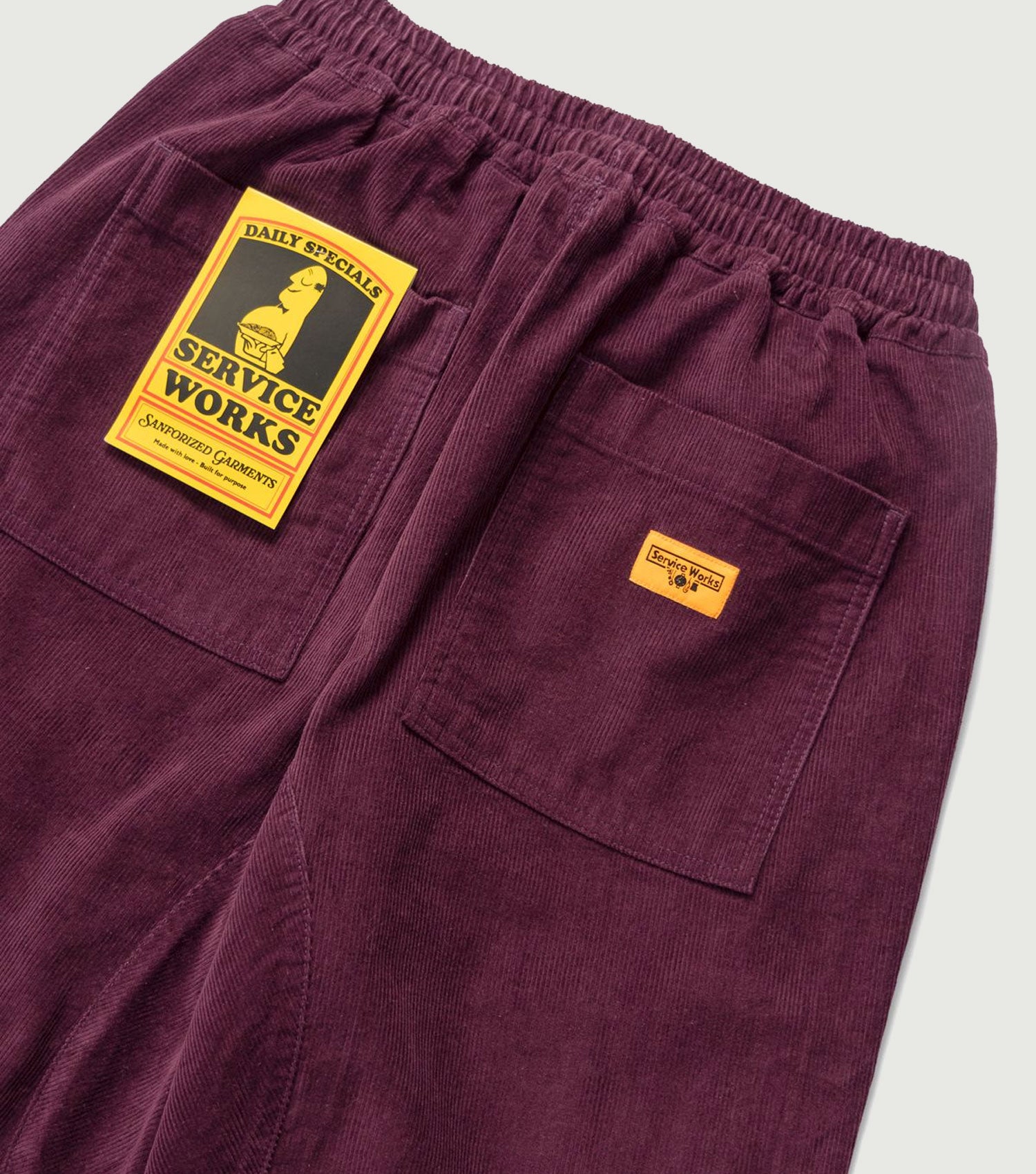 Corduroy Chef Pant Plum - ServiceWorks