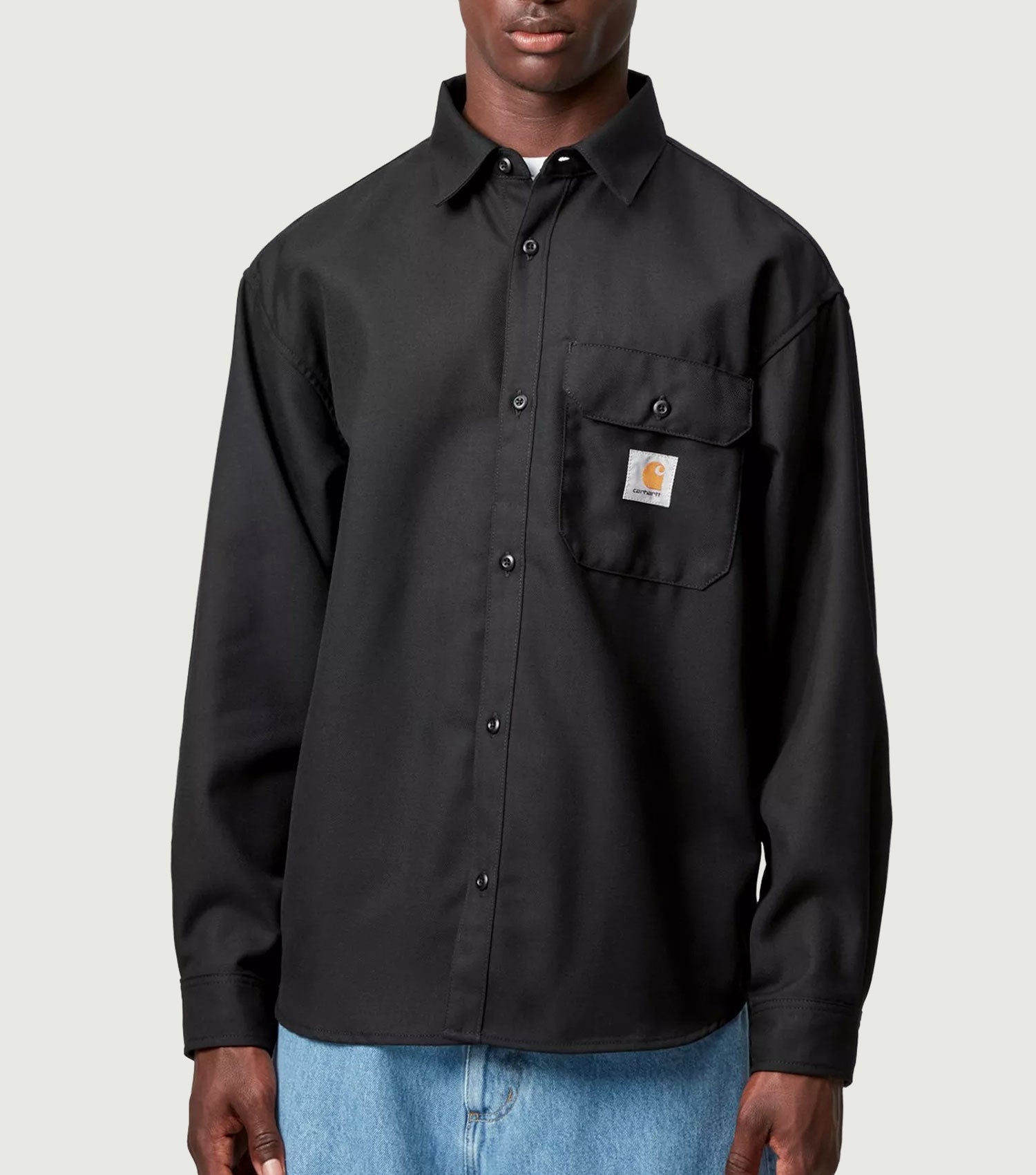 L/S Ray Shirt Black rigid - Carhartt WIP
