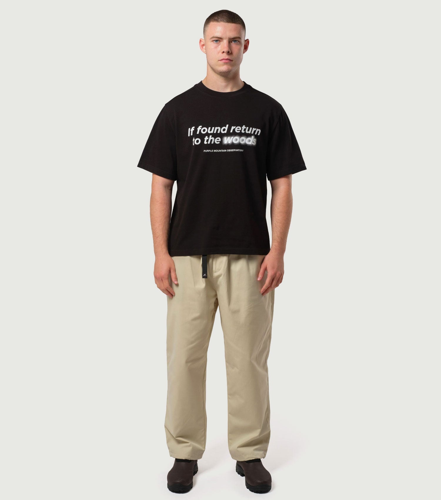 Return to the woods Tee Black - Purple Mountain