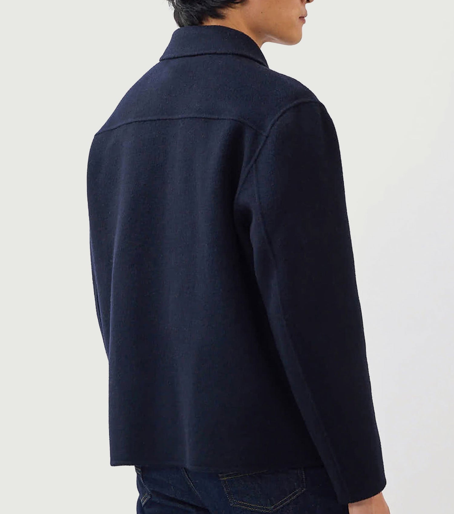 Heavy Wool Overshirt Navy - Percival