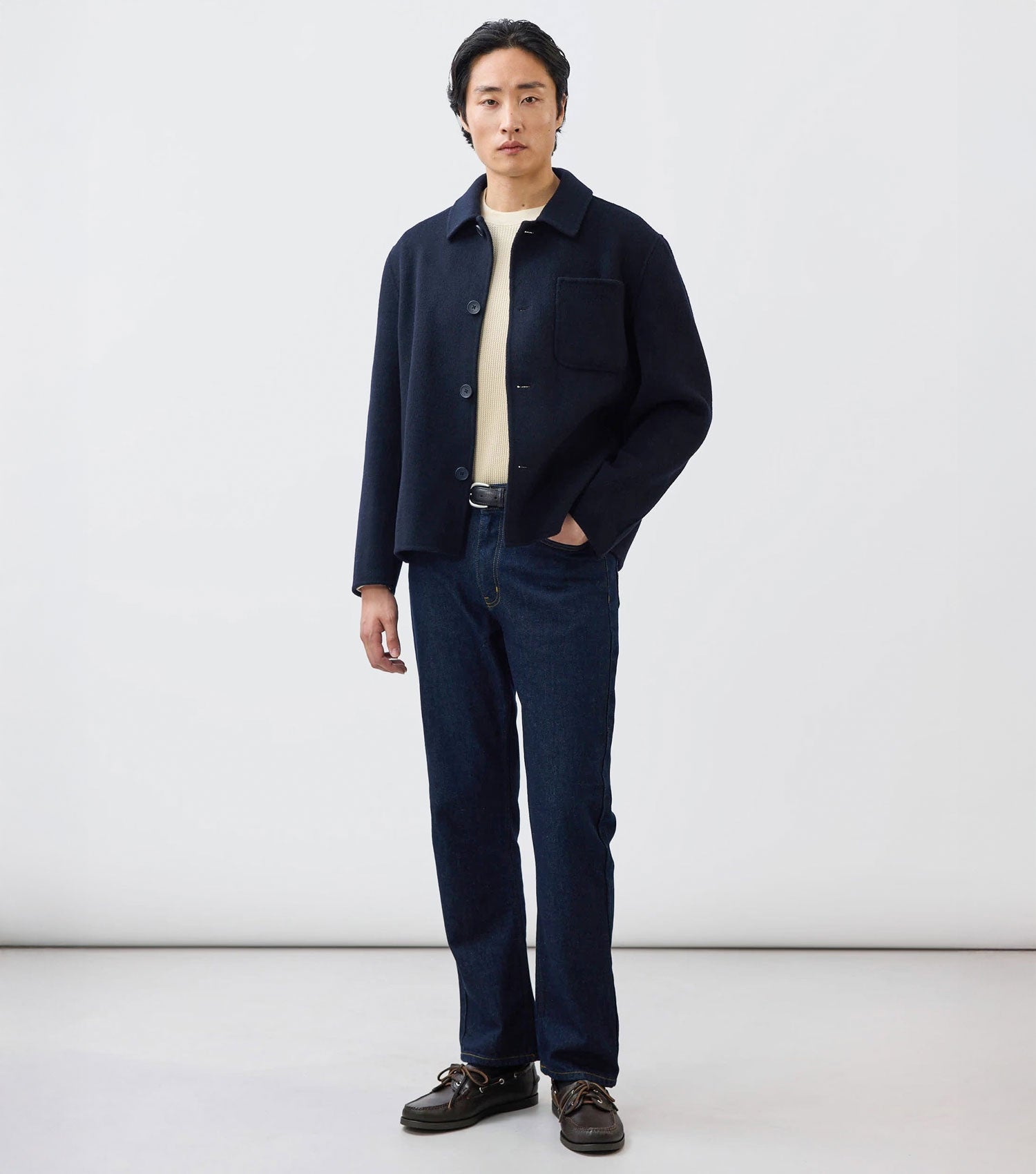 Heavy Wool Overshirt Navy - Percival