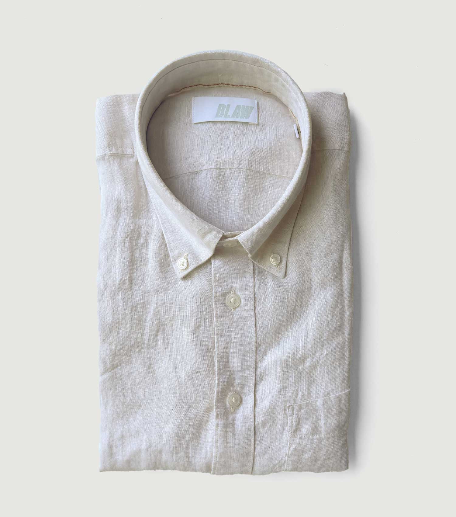 100% Linen Button Down Shirt Ecru - BLAW