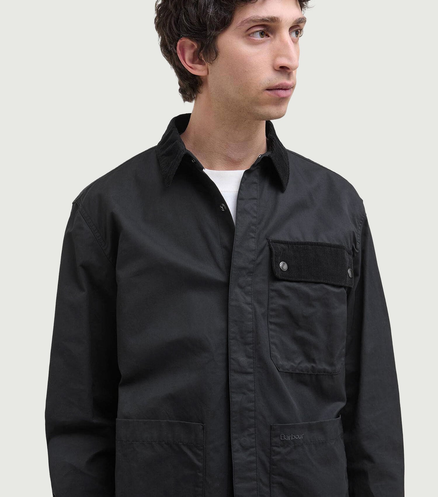 Silverbay Oversized Twill Overshirt Black - Barbour