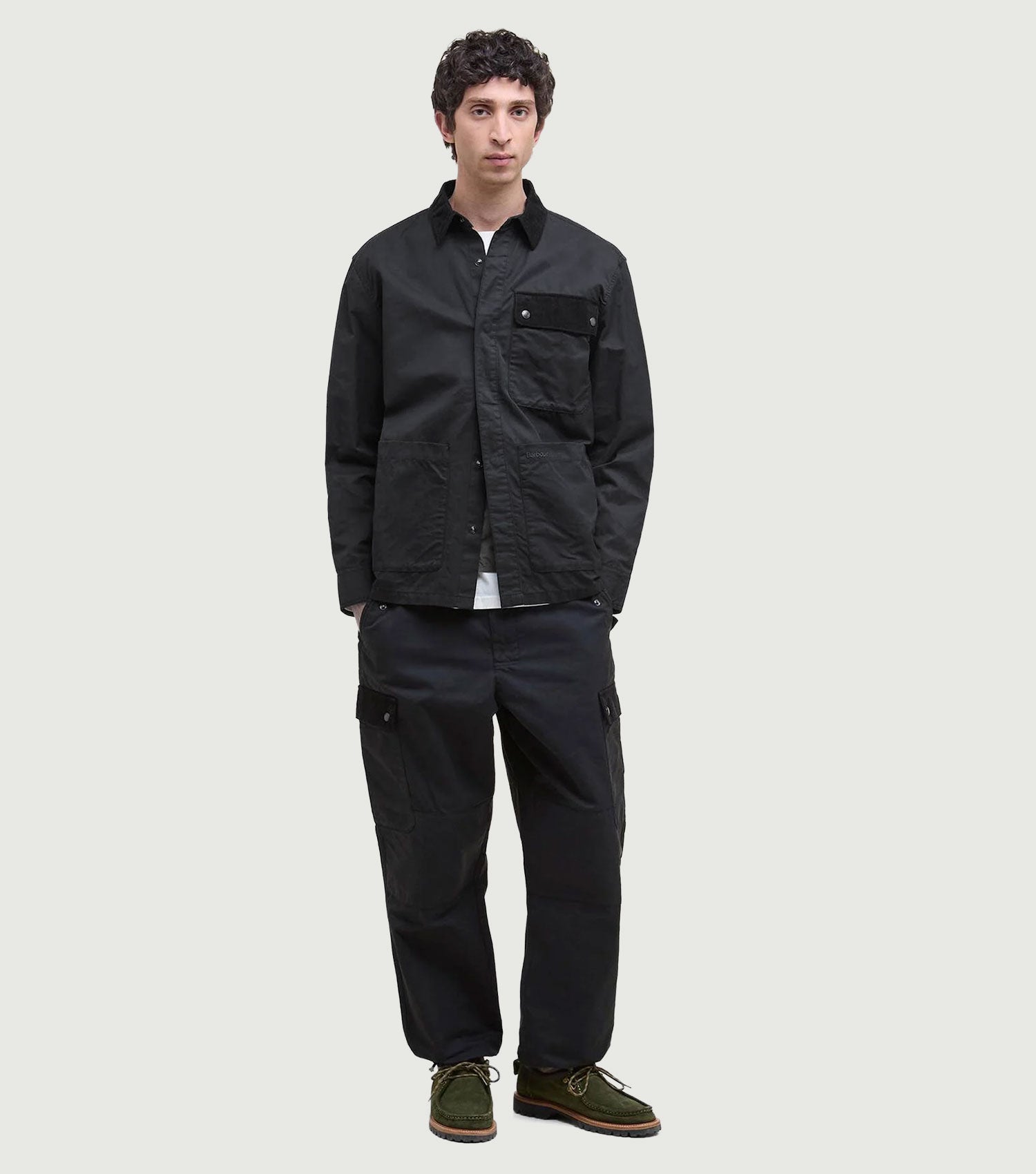 Silverbay Oversized Twill Overshirt Black - Barbour