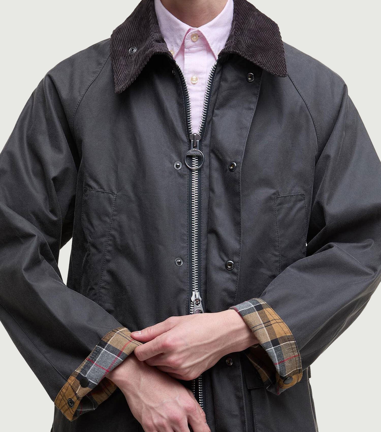 Oversized Bedale Waxed Jacket Classic Grey – BLAW