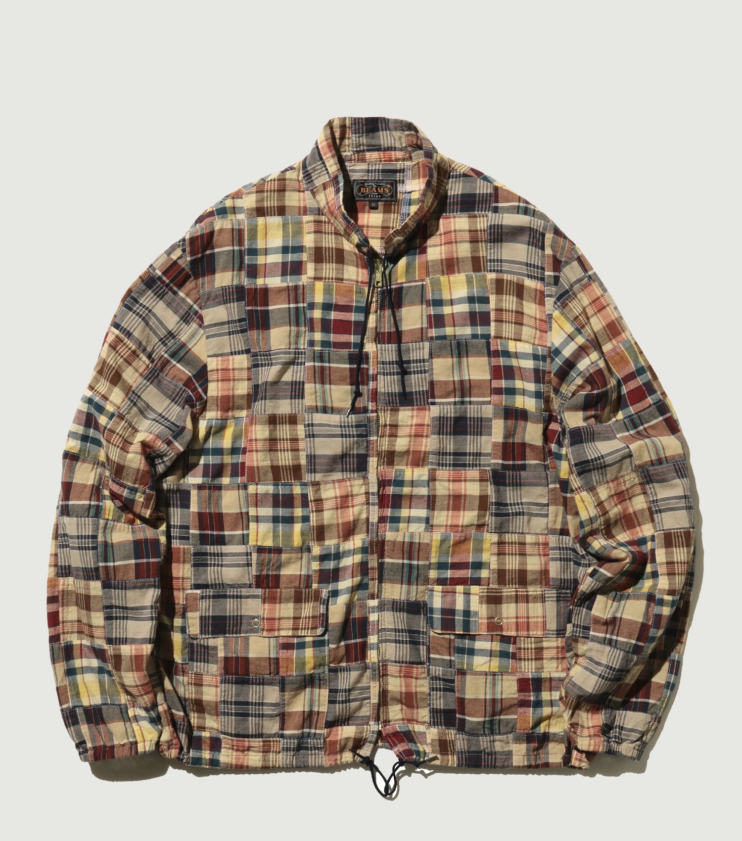 Swing Jacket Patchwork Madras Beige Base Patchwork - Beams Plus