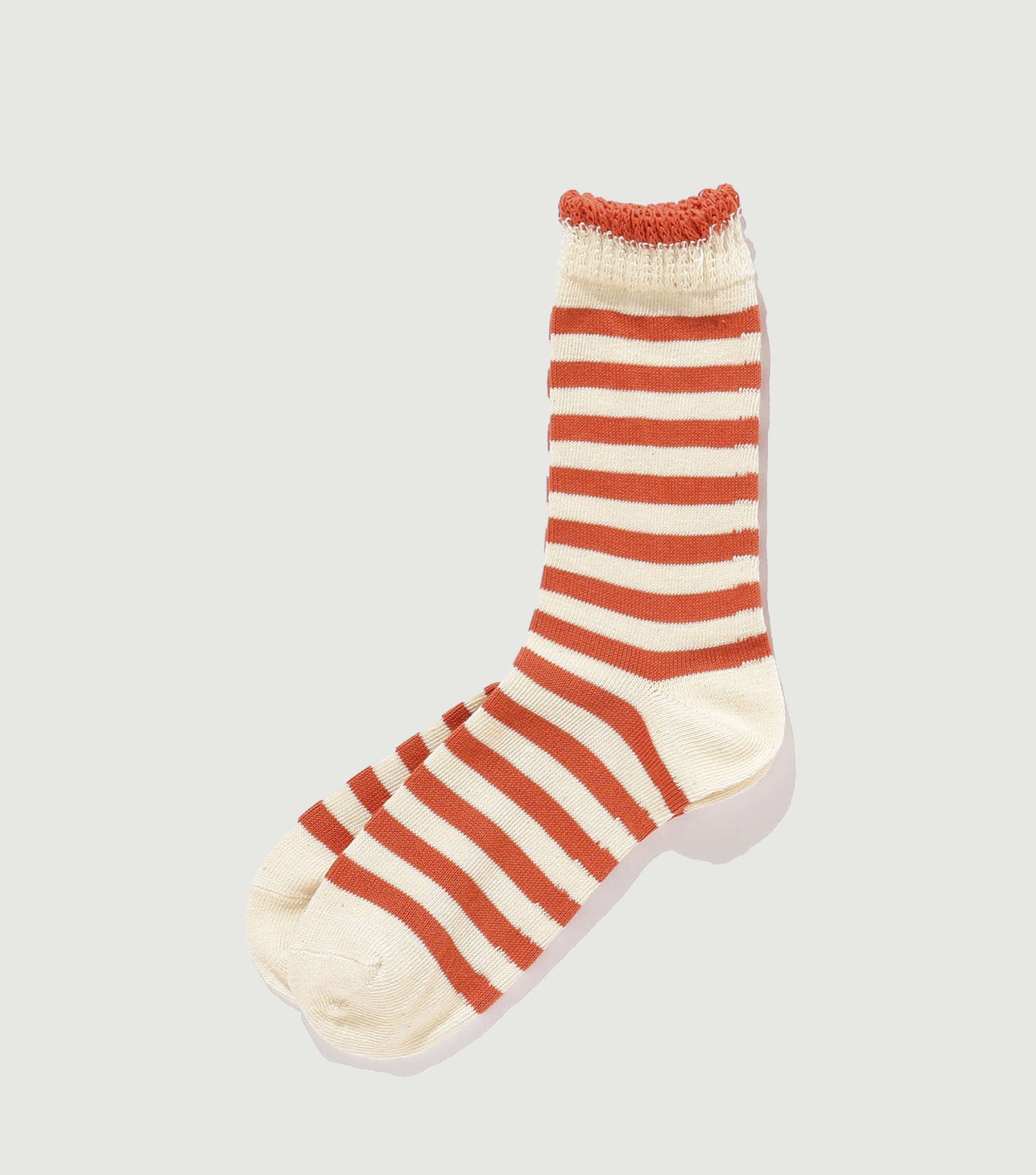 2 Tone Stripe Socks Rust - Beams Plus