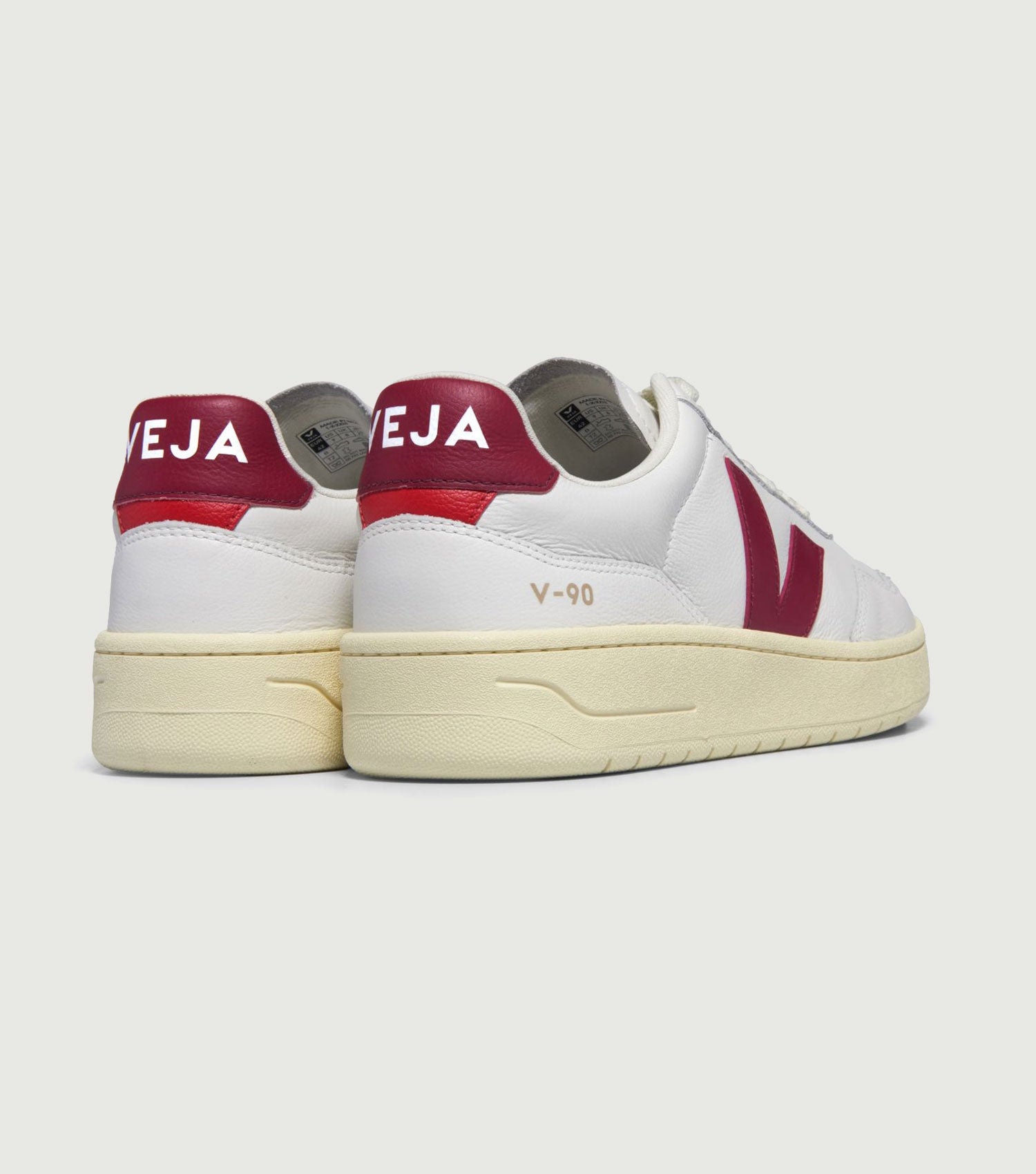 V-90 O.T. Leath Ex-White/Marsala - Veja